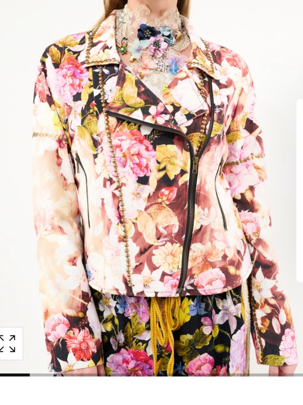 NWT Aratta Flower Bomb Motorcycle Jacket in Multicolor